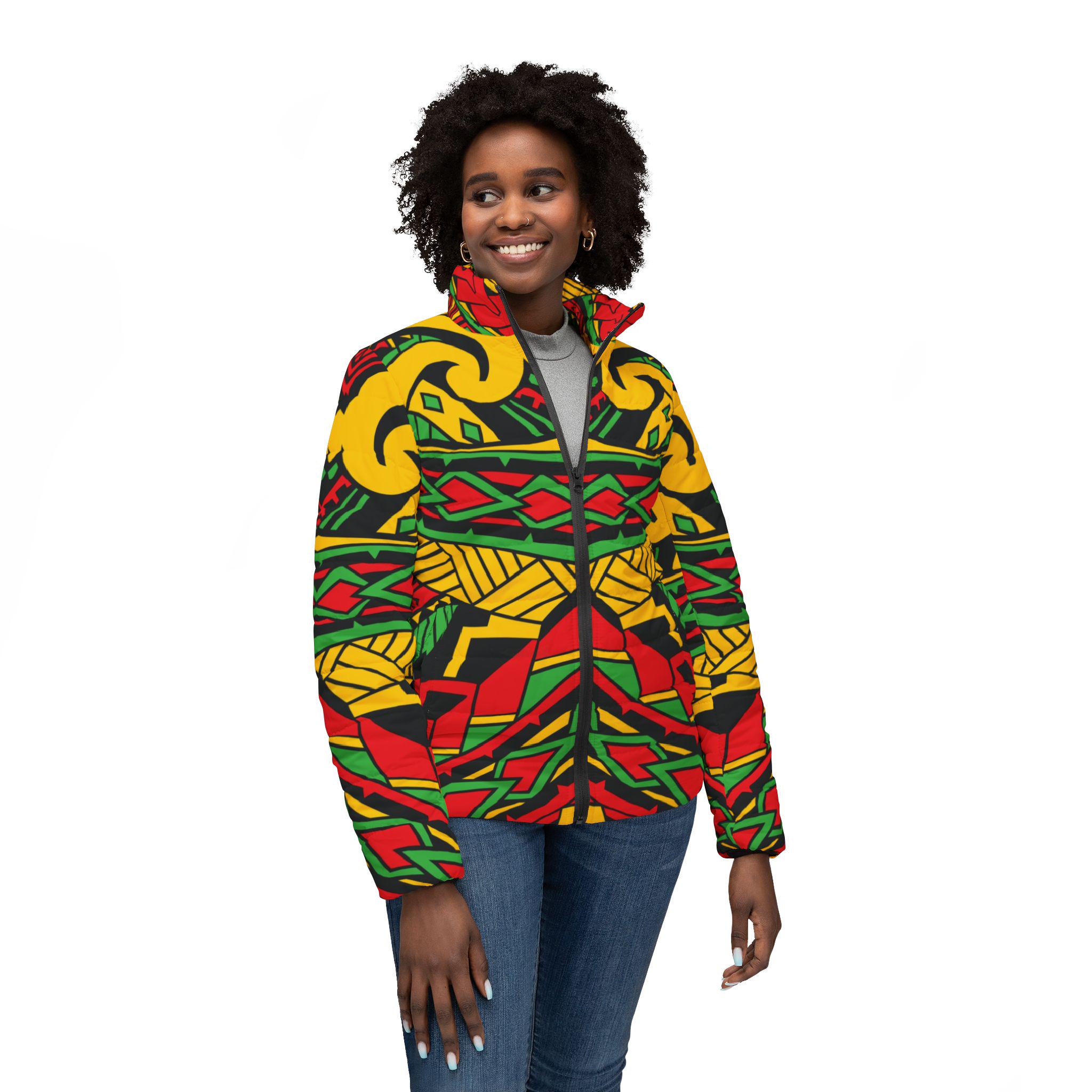 Reggae Lion Front - Womens Puffer Jacket