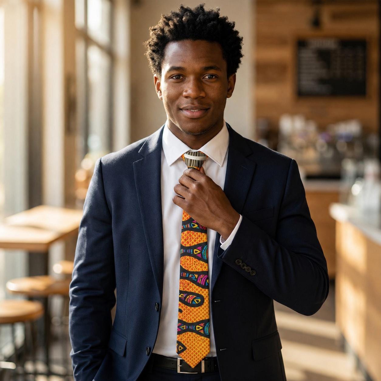 Paisley Orange Necktie — Vibrant Retro Pattern Tie for Men