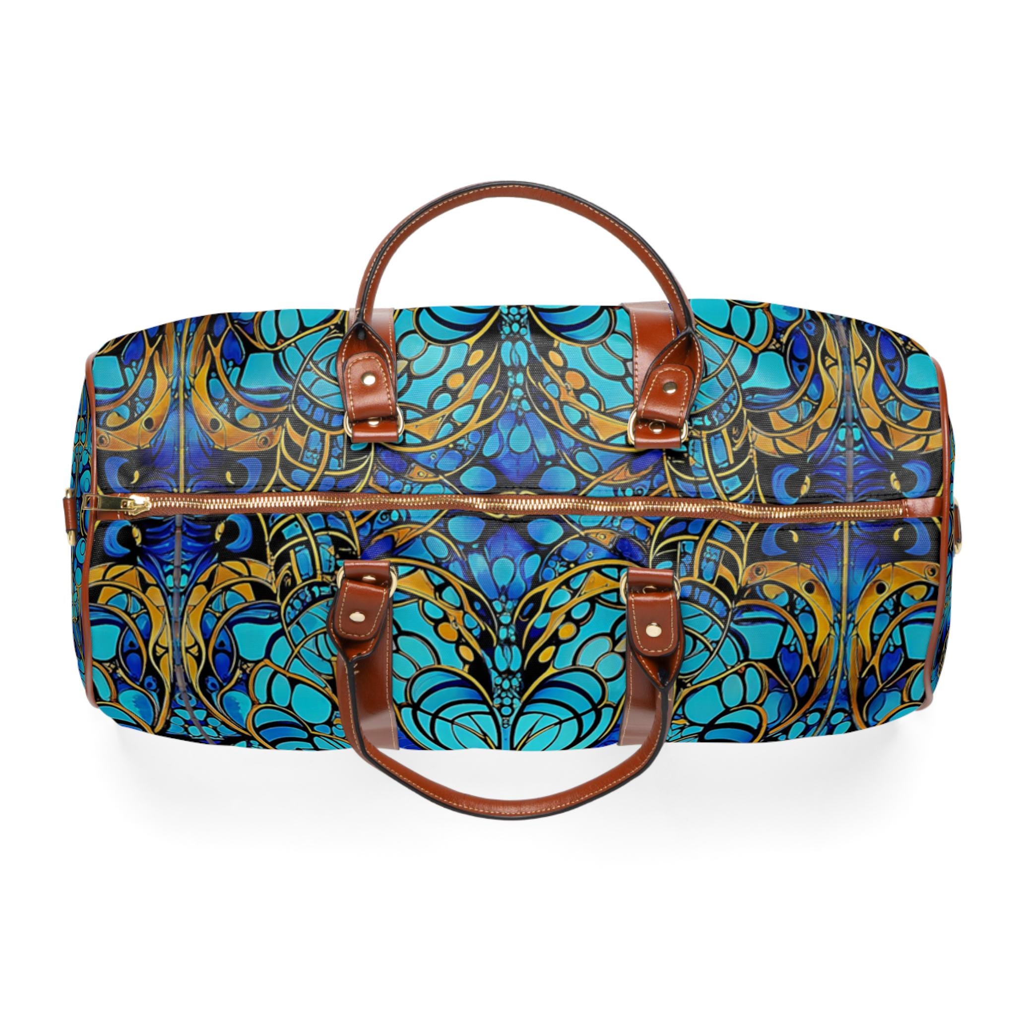 Turquoise Mosaic Waterproof Travel Bag