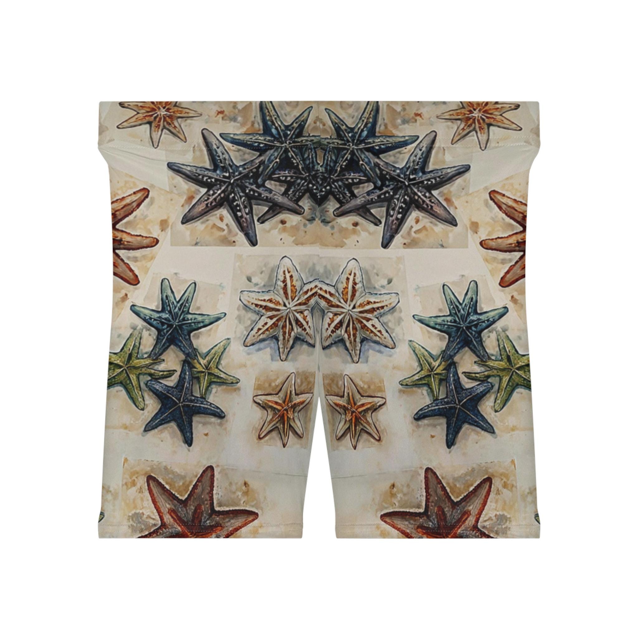 Starfish on Th Move - Womens Biker Shorts