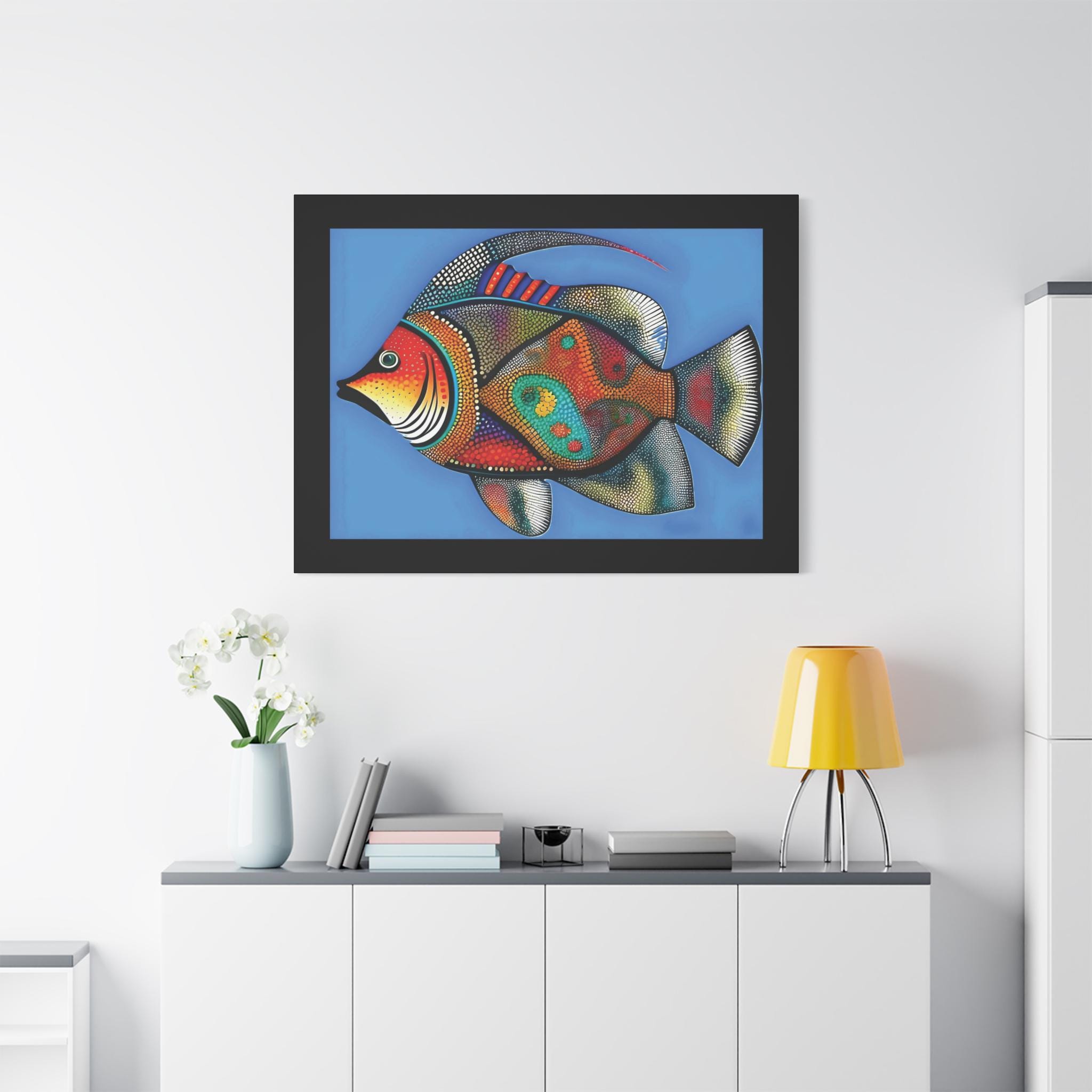 Fish on Blue - Canvas Wall Art