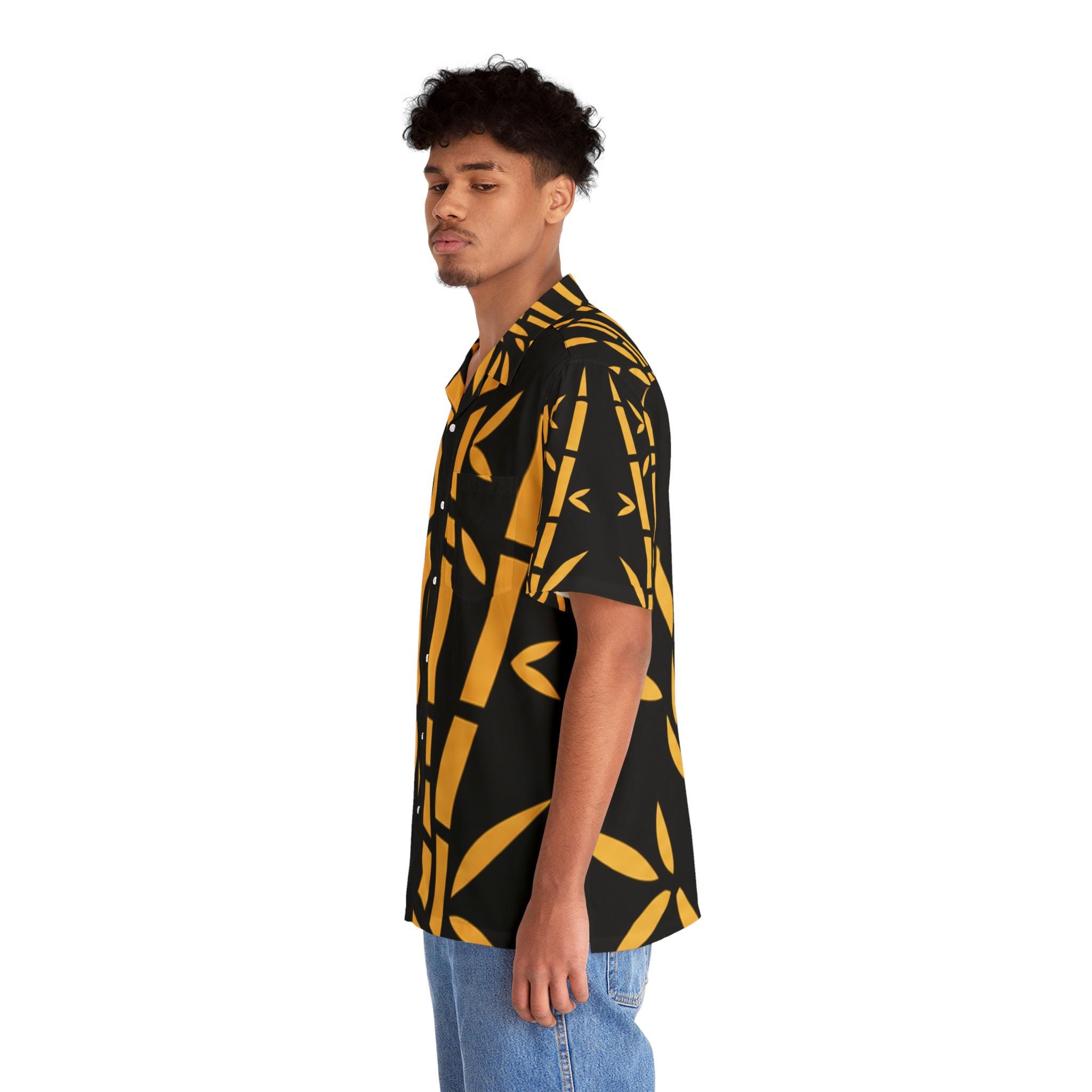 Golden Bamboo Pattern Hawaiian Shirt Bula Shirt