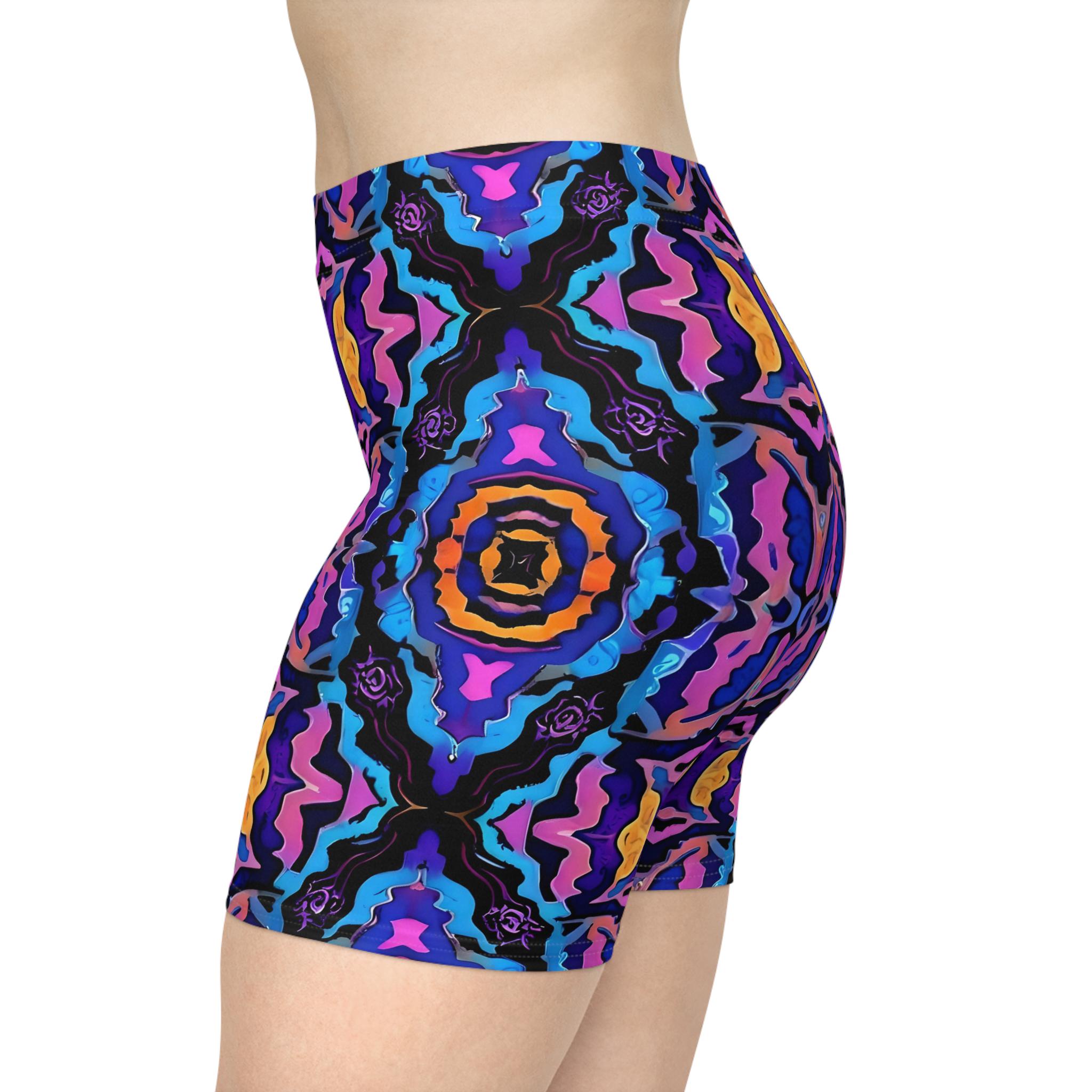 Purple H - Womens Biker Shorts
