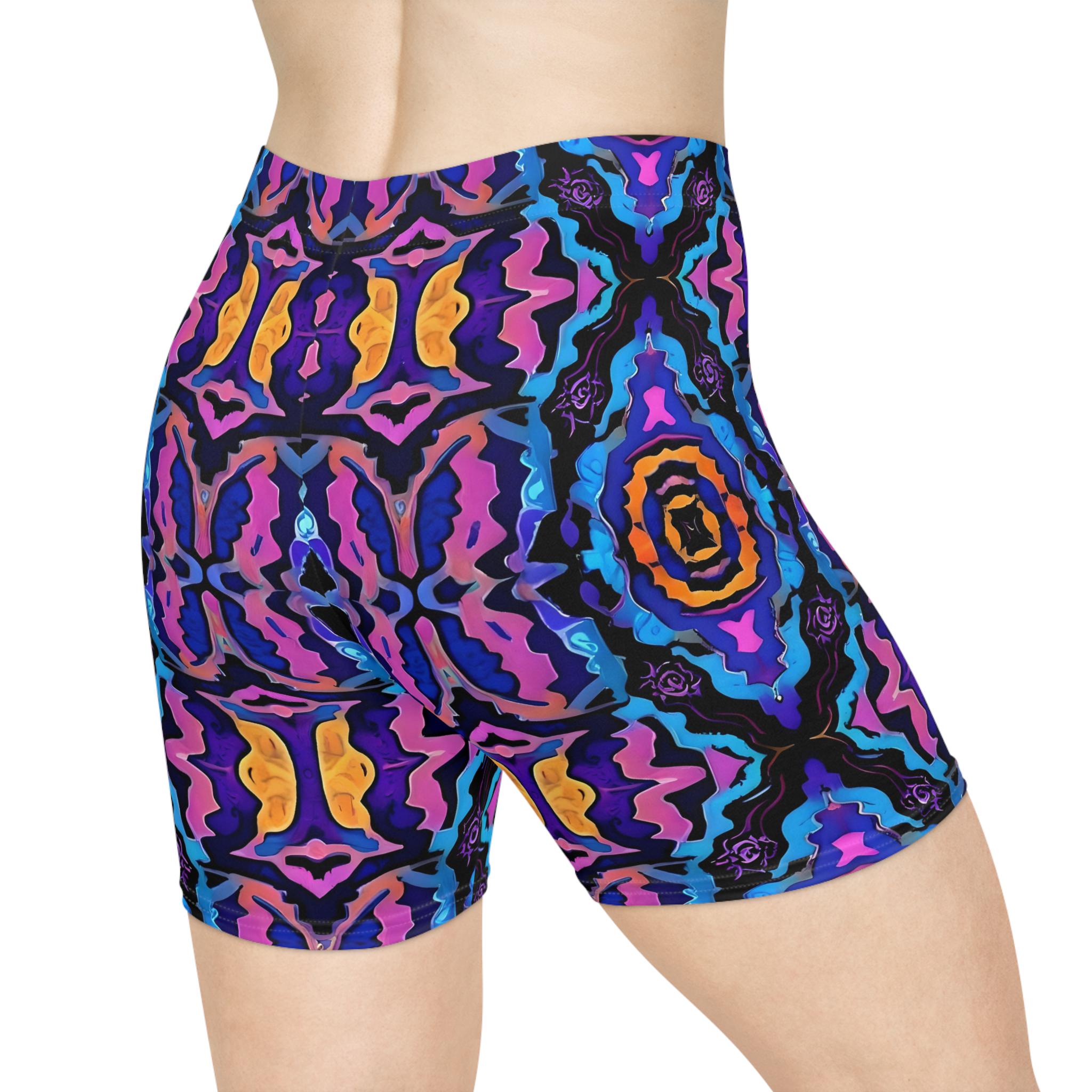 Purple H - Womens Biker Shorts