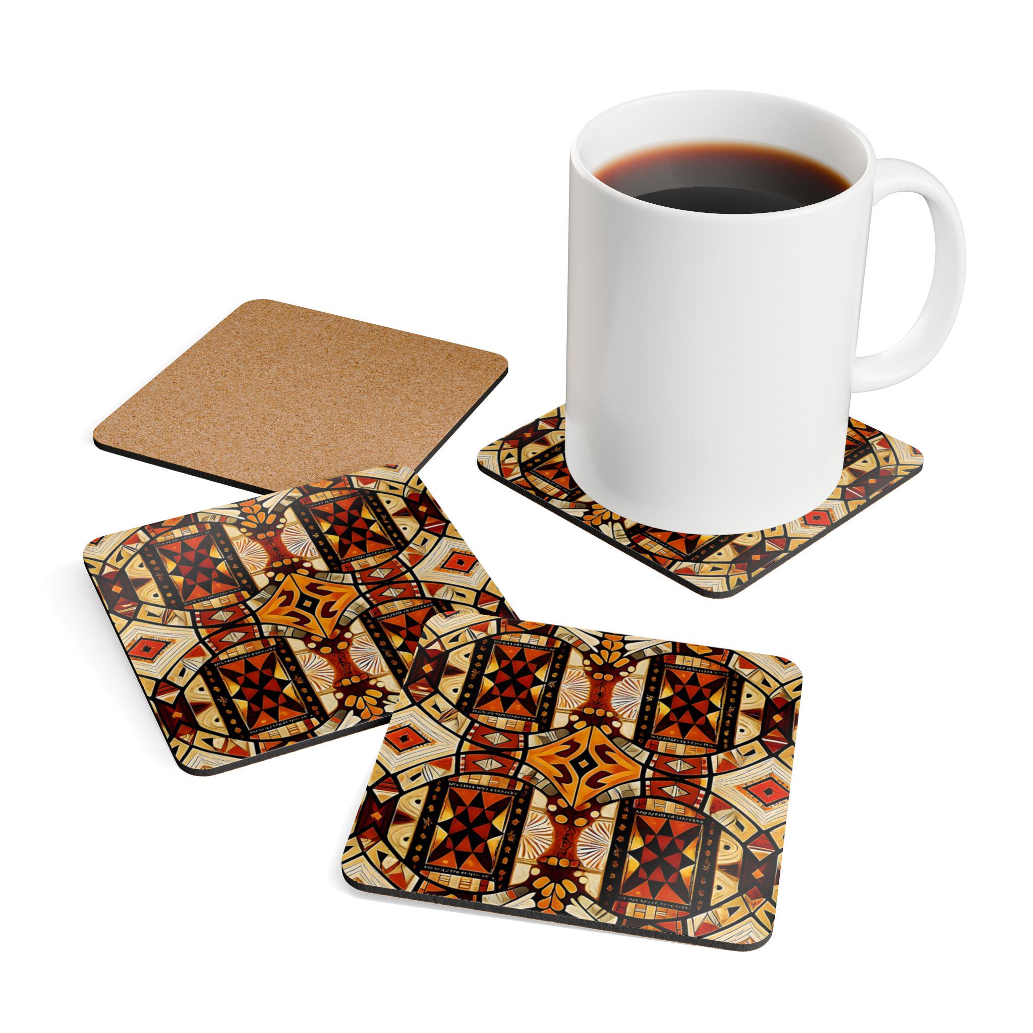 Geometric Tribal Pattern Cork Coaster