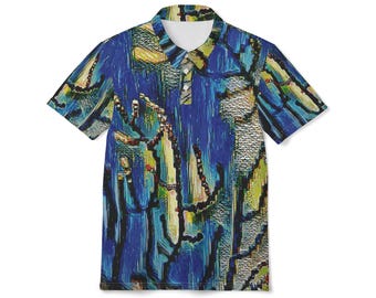 Meeresfächer Poloshirt | Fidschi Tiefblaues Korallen Design