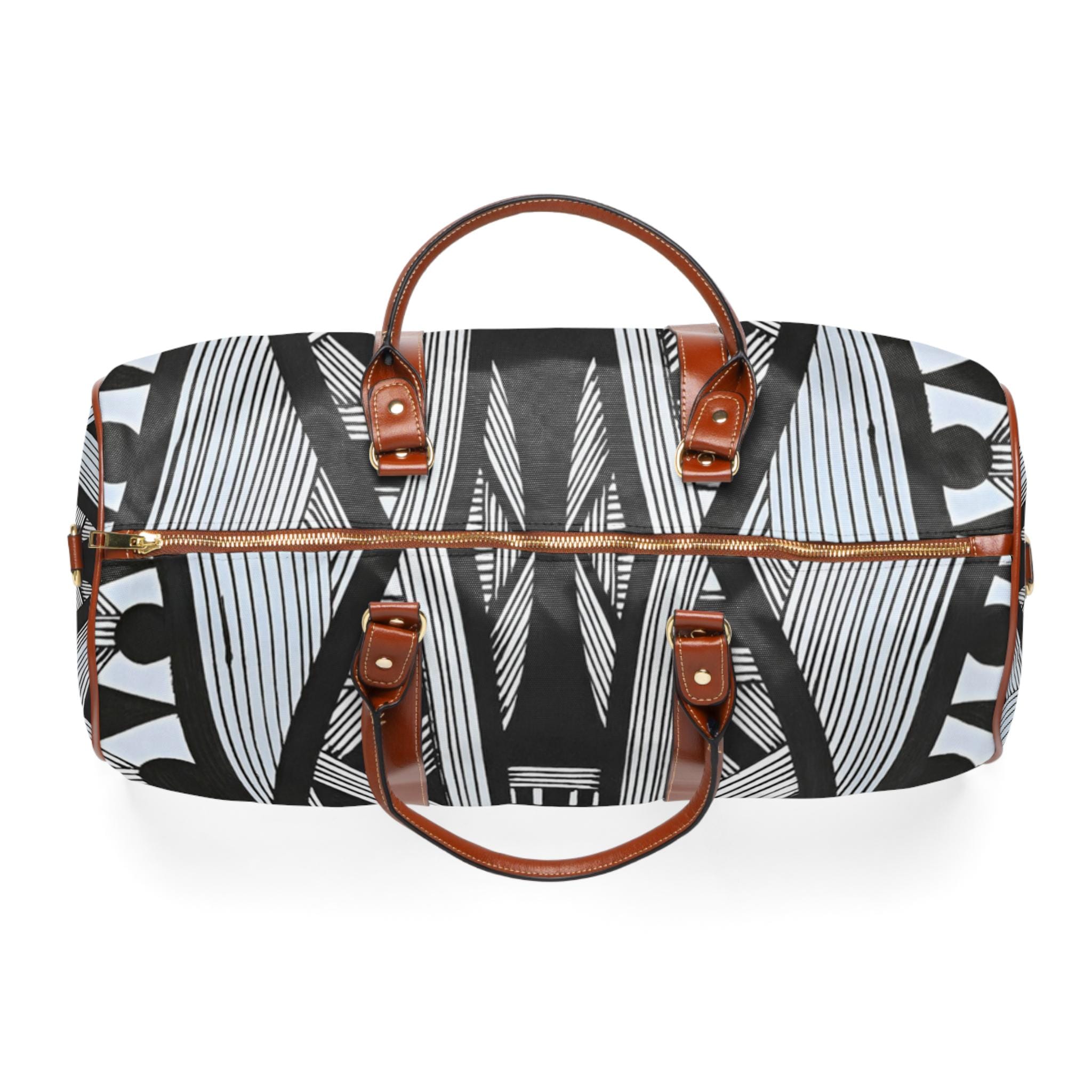 Tribal Island Line Art Waterproof Travel Bag