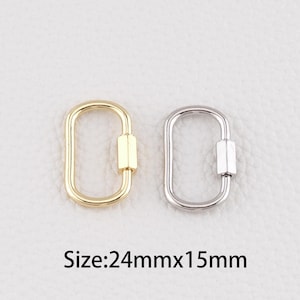 18 kt gold filled ovale karabijnsluiting, gesp, karabijnsluiting, draaisluiting voor doe-het-sieraden