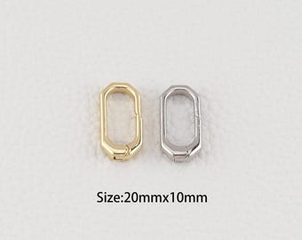 18K Gold Filled Oval Carabiner Clasp,Carabiner Lock Connector,Spring Push Gate for DIY Jewelry Finding Necklace Bracelet