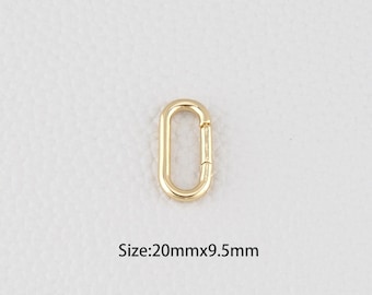 18K Gold Filled Oval Carabiner Clasp,Carabiner Lock Connector,Spring Push Gate for DIY Jewelry Finding Necklace Bracelet