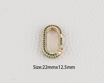 18K Gold Filled Oval Carabiner Clasp,Carabiner Lock Connector,Spring Push Gate for DIY Jewelry Finding Necklace Bracelet