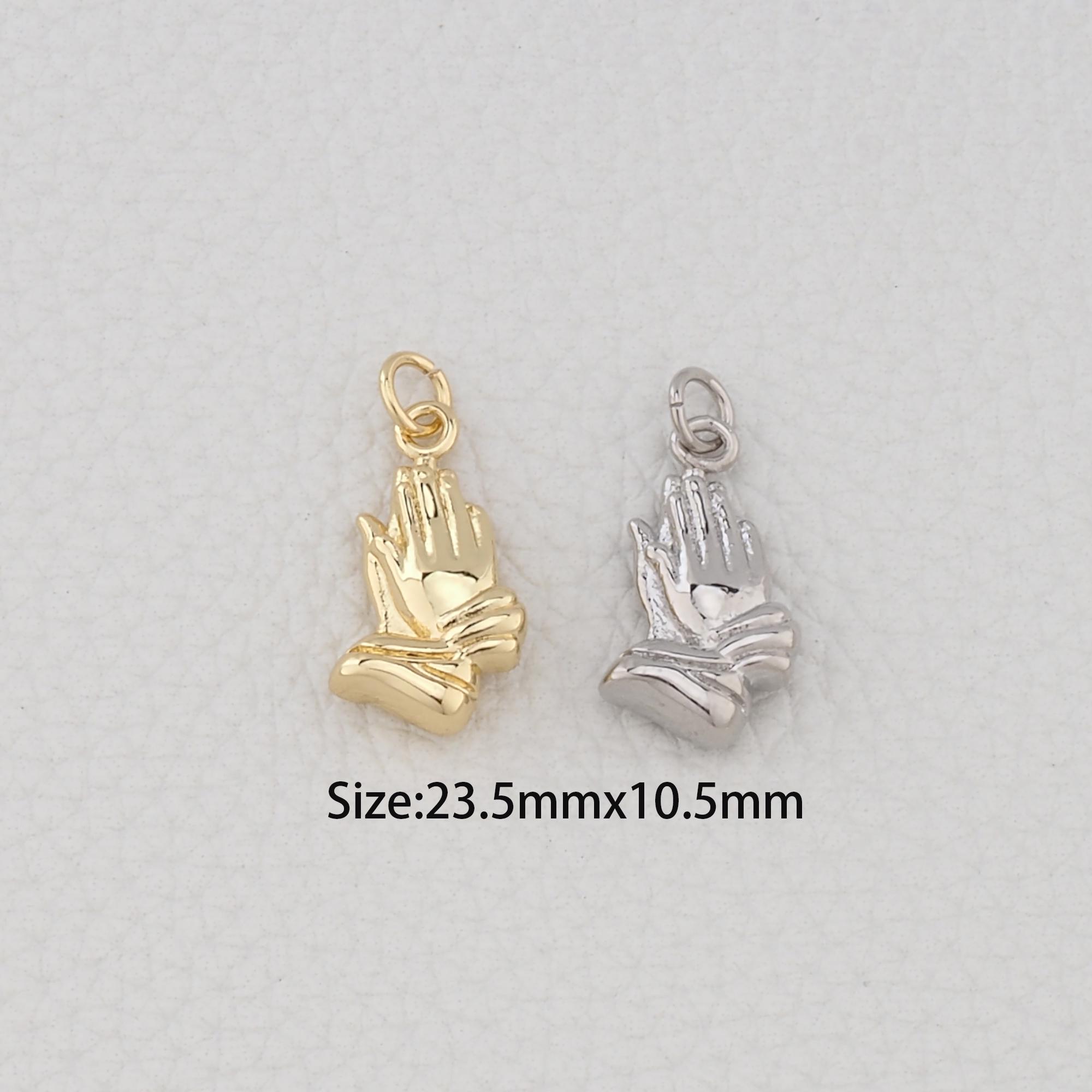 18K Gold Filled Hand Pendant,dainty Gesture Charm Bracelet