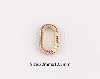 18K Gold Filled Oval Carabiner Clasp,Carabiner Lock Connector,Spring Push Gate for DIY Jewelry Finding Necklace Bracelet