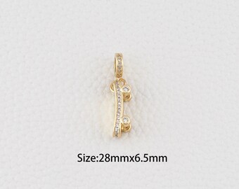 18 kt gold filled skateboardhanger, CZ skateboard bedelarmband ketting voor het maken van sieraden: