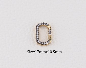 18K Gold Filled Oval Carabiner Clasp,Carabiner Lock Connector,Spring Push Gate for DIY Jewelry Finding Necklace Bracelet