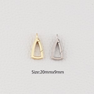 18K Gold Filled Triangle Carabiner Clasp,Carabiner Lock Connector,Spring Push Gate for DIY Jewelry Finding Necklace Bracelet