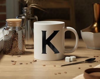 Kaffemugg med initialer - Personlig bokstav K, 20oz jumbomugg