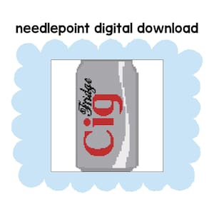 Diet Coke Needlepoint Pattern PDF | Fridge Cig Needlepoint Chart | Digital Download