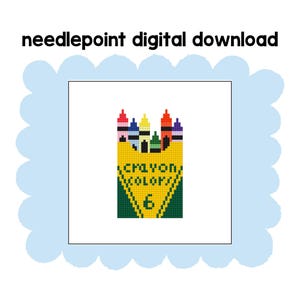 Crayon Box Needlepoint Pattern - Digital Download