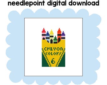 Crayon Box Needlepoint Pattern - Digital Download