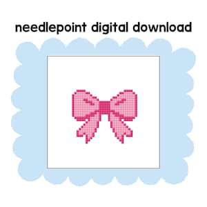 Nålspetsmönster för litet rosa rosett - digital nedladdning