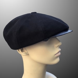 Summer Charlotte Moleskin Brushed Cotton Leather Peaky Blinders Bakerboy Paperboy Newsboy Flat Cap Hat 1920 1930 Bespoke XL Custom Made