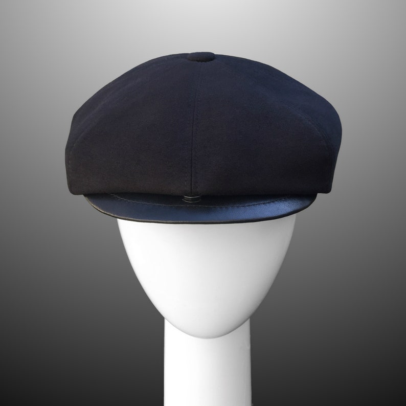 Summer Charlotte Moleskin Brushed Cotton Leather Peaky Blinders Bakerboy Paperboy Newsboy Flat Cap Hat 1920 1930 Bespoke XL Custom Made