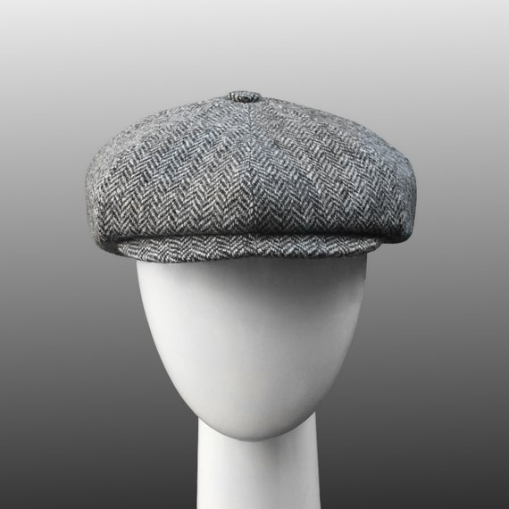 Harris Tweed Peaky Blinders Bakerboy Paperboy Newsboy Flat Cap Hat Retro Vintage Gatsby Herringbone a medida grande cualquier tamano XL hecho a medida Etsy Mexico