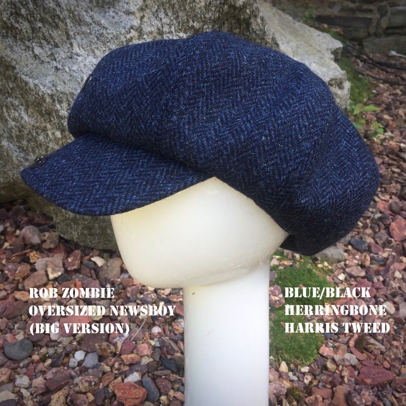 Rob Zombie Oversized Newsboy Cap Harris Tweed Huge Corduroy Etsy