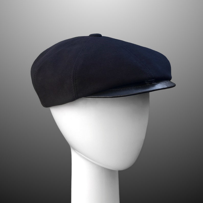 Summer Charlotte Moleskin Brushed Cotton Leather Peaky Blinders Bakerboy Paperboy Newsboy Flat Cap Hat 1920 1930 Bespoke XL Custom Made