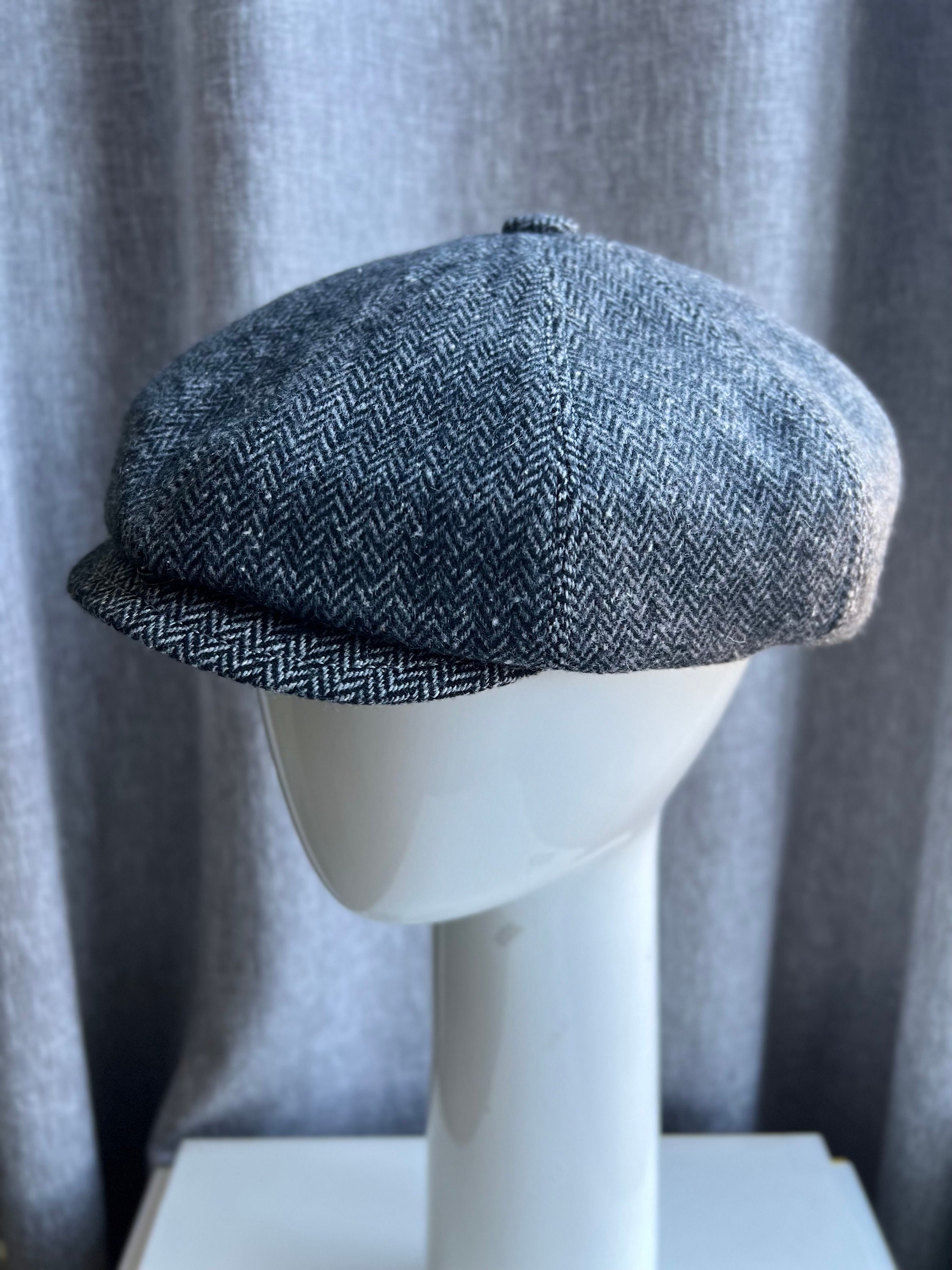 Shelby Peaky Blinders Hat Bakerboy Paperboy Newsboy Cap Retro Vintage  Harris Tweed Cashmere Moleskin Bespoke Large Any Size XL Custom Made 