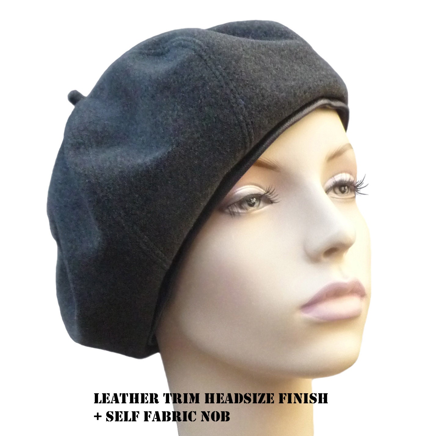 HIGHER×HARRIS TWEED HERRINGBONE BERET Wool Beret Tam - Harris Tweed - Beige Herringbone – Highland