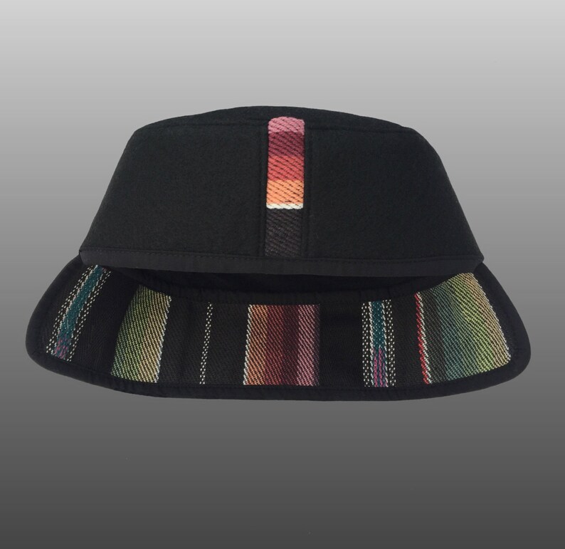 Black Felt Pillbox Kufi Cap Ethnic Tribal Good Karma Hat With Etsy