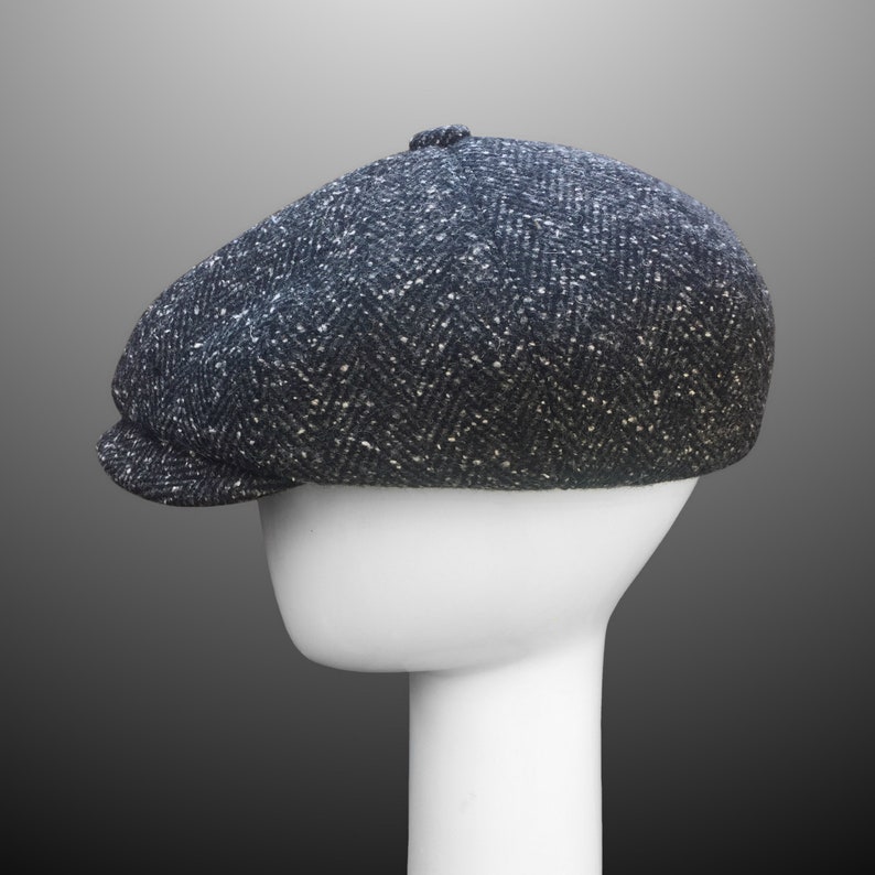 Peaky Blinders Grey Black Fleck Tweed Flat Cap Hat Shelby Etsy UK