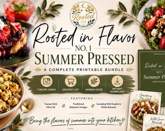 Rooted in Flavor: Summer Pressed | Recipe Cards, Grocery List & Pairing Guide | Digital Tasting Kit