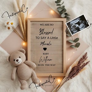 Pregnancy Announcement Digital, Boho Baby Announcement, Baby Reveal, Social Media Editable Template, Gender Neutral Baby Reveal, Little Baby