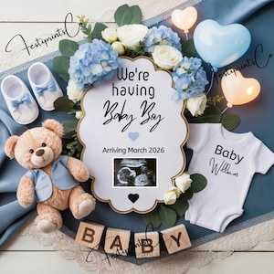 It’s a Boy Pregnancy Announcement Digital, Baby Boy Gender Reveal, Editable Template, Little Brother Baby Announcement, Social Media Reveal