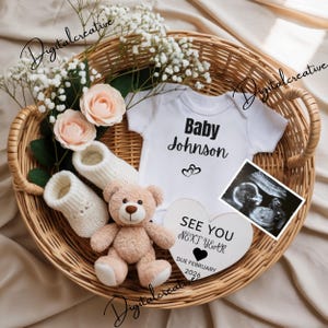 Digital Pregnancy Announcement 2026 | Editable Baby Announcement for 2026 | Baby Surprise | New Year Baby Reveal | See You Next Year