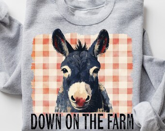 Christmas Donkey Sweatshirt, Funny Farm Holiday Crewneck, Rustic Country Christmas Sweater, Cute Donkey Lover Gift, Cozy Xmas Pullover