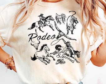 Cowboy Rodeo T-Shirt & Sweatshirt, Western Horse Hoodie, Unisex Western Rodeo Shirt, Cowboy Graphic Tee, Western Cowboy Horse Shirt
