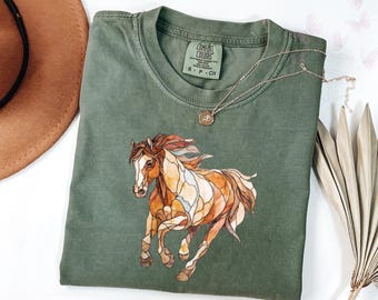 Comfort Colors Western Horses T-Shirt, Horse Lovers Gift Shirt, Cute Women Western Gift, Cowgirl Gift Shirt, Cute Western Horses Tee, Rodeo