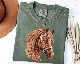 Comfort Colors Western Horses T-Shirt, Horse Lovers Gift Shirt, Cute Women Western Gift, Cowgirl Gift Shirt, Cute Western Horses Tee, Rodeo