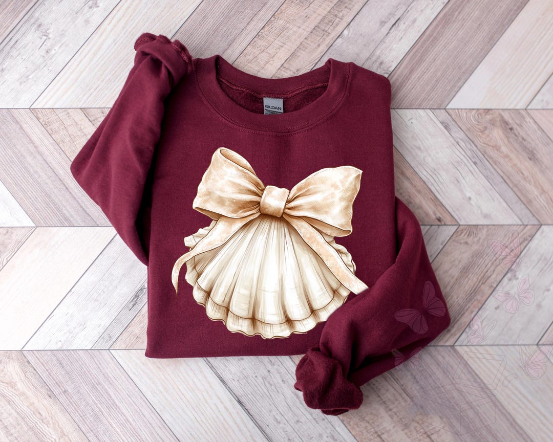 Shell Style Shirt Sea Shells Stamp Style T-shirt & Sweatshirt, Trendy Watercolor Ocean ...