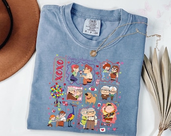 Comfort Colors Carl and Ellie Valentine T-Shirt, Up Movie Valentine’s Day Shirt, Disneyland Lover Tee, Adventure Is Out There Shirt