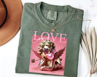 Comfort Colors Retro Cupid T-Shirt, Aesthetic Valentine’s Day Bubble Cupid Shirt, Valentine Sweater for Women, Cupid’s Brewing Co Crewneck