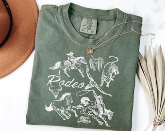 Comfort Colors Cowboy Rodeo T-Shirt, Western Horse Tee, Unisex Western Rodeo Shirt, Cowboy Graphic Tee, Western Cowboy Horse Shirt