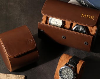 Personalized Leather Watch Box,Engraved Watch Case Gift,Chistmas Gifts for Men, Gift For Dad,Wedding groomsmen gifts,Watch travel case,