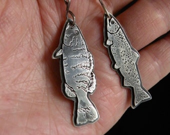 Sterling Silver and Sodalite Fish Totems - Gone Fish'n