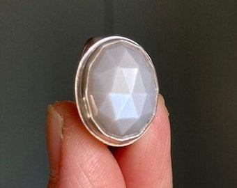 Sterling and Moonstone ring - Winter Moon