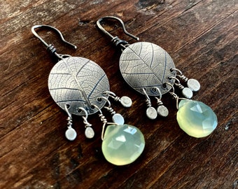 Sterling Silver and Chalcedony Earrings - Earth Healing